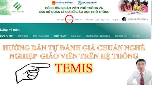 Thông báo việc đánh giá giáo viên, cán bộ QLCS GDMN trên phần mềm TEMIS